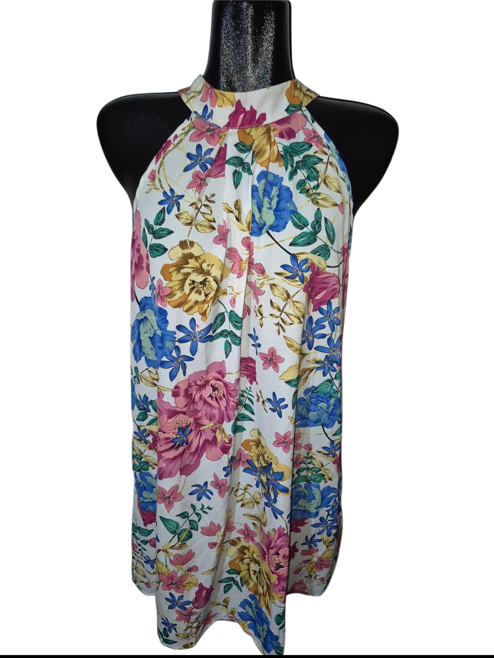 Shein Vacay Floral Halter Neck Sleeveless Shift Dress NWT Size M